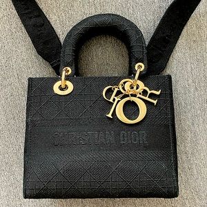 Black on Black Christian Dior Embroidered Bag